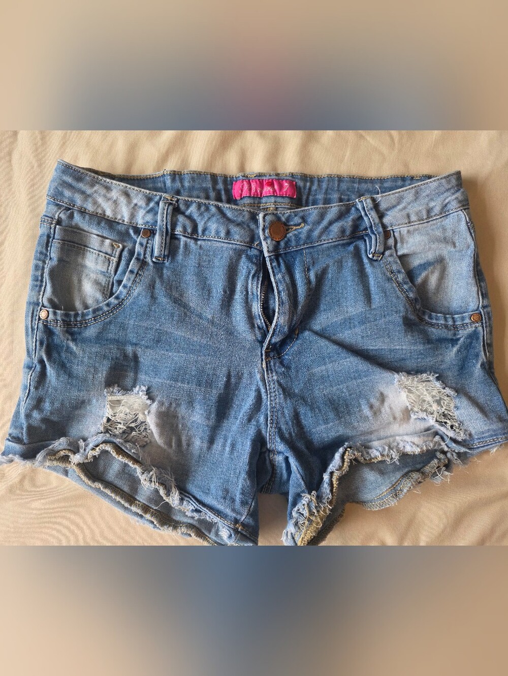 K'smore Denim Distressed Women’s Shorts - Blue